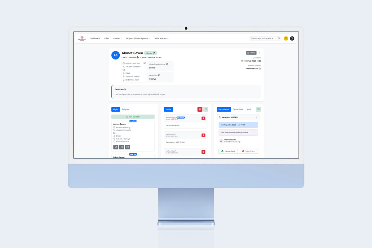 Raspberry Academy CRM Projesi